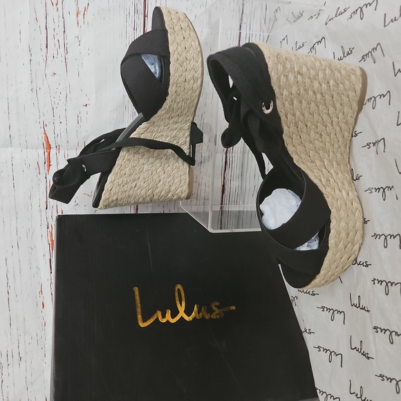 Lulus Shoes - NWT Lulu's Esme Ankle Wrap Tie Espadrille Wedges